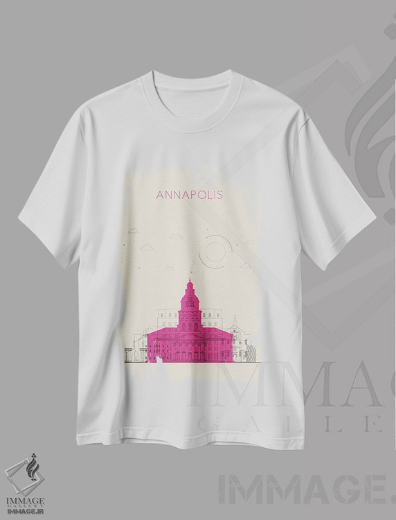 تیشرت طرح دار نمای شهری آناپولیس، مریلند، هنر دیجیتال اثر آیشه دنیز آکِرمان | immage.ir