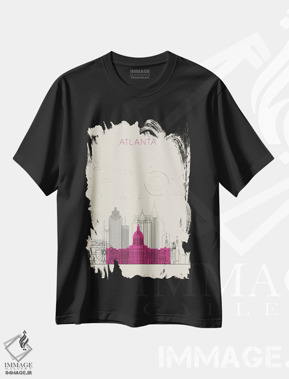 تیشرت طرح دار نمای شهری آتلانتا، جورجیا، هنر دیجیتال اثر آیشه دنیز آکِرمان | فروشگاه ایماژ