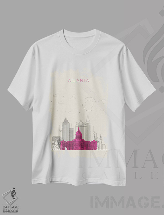 تیشرت طرح دار نمای شهری آتلانتا، جورجیا، هنر دیجیتال اثر آیشه دنیز آکِرمان | immage.ir