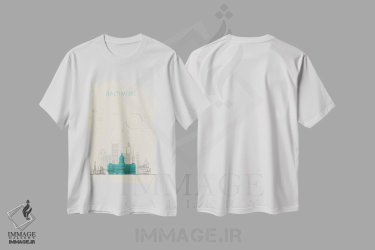 تیشرت طرح دار نمای شهری بالتیمور، مریلند، هنر دیجیتال اثر آیشه دنیز آکِرمان | immage.ir