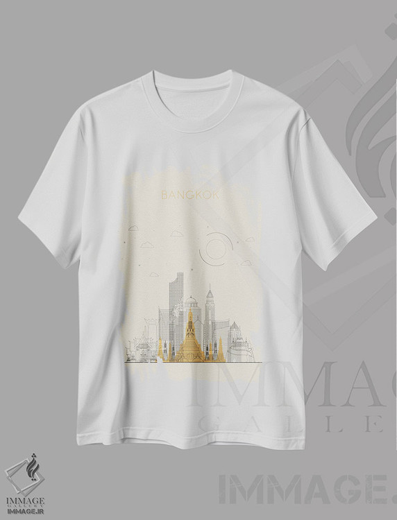 تیشرت طرح دار نمای شهری بانکوک، تایلند، هنر دیجیتال اثر آیشه دنیز آکِرمان | immage.ir