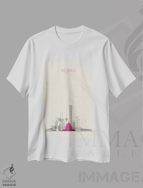 تیشرت طرح دار نمای شهری پکن، چین، هنر دیجیتال اثر آیشه دنیز آکِرمان | immage.ir