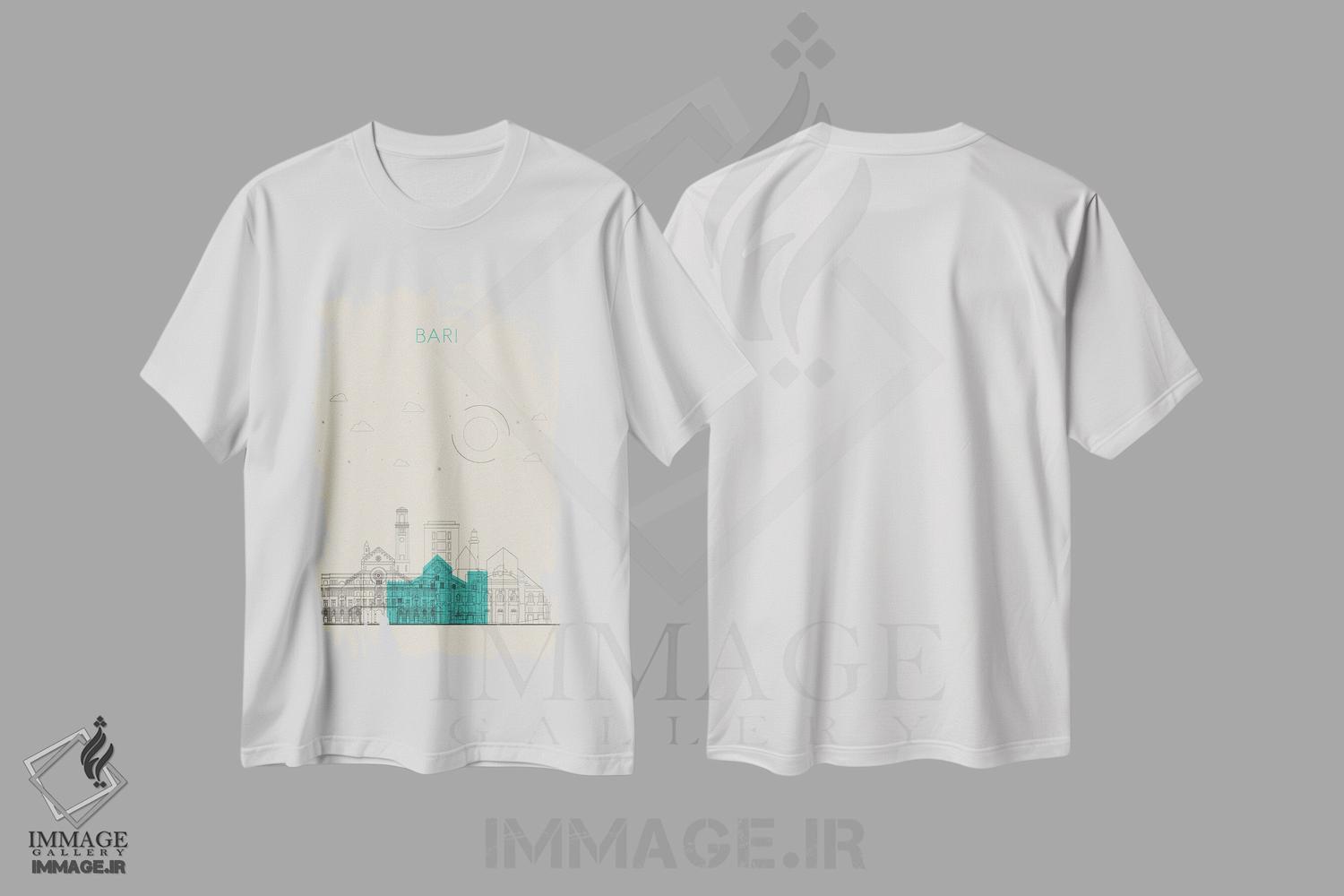 تیشرت طرح دار نمای شهری باری، ایتالیا، هنر دیجیتال اثر آیشه دنیز آکِرمان | immage.ir