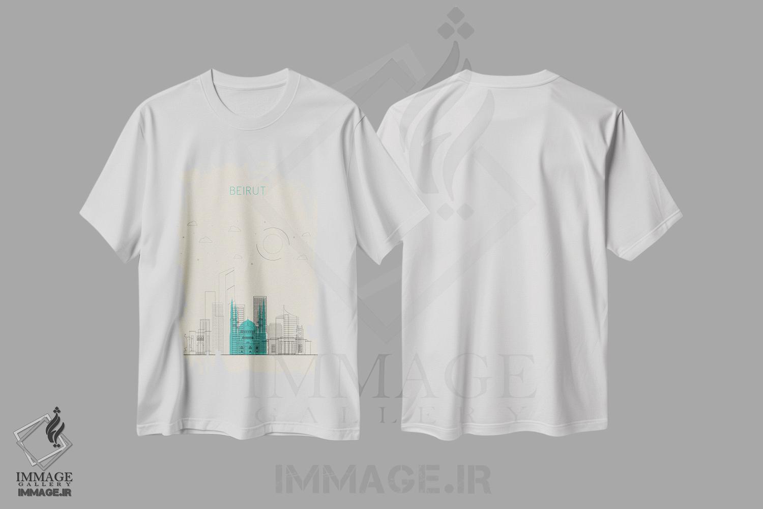 تیشرت طرح دار نمای شهری بیروت، لبنان، هنر دیجیتال اثر آیشه دنیز آکِرمان | immage.ir