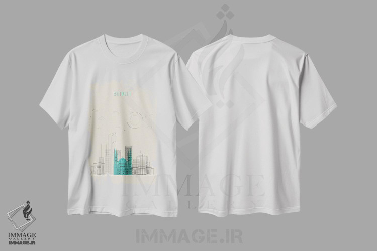 تیشرت طرح دار نمای شهری بیروت، لبنان، هنر دیجیتال اثر آیشه دنیز آکِرمان | immage.ir