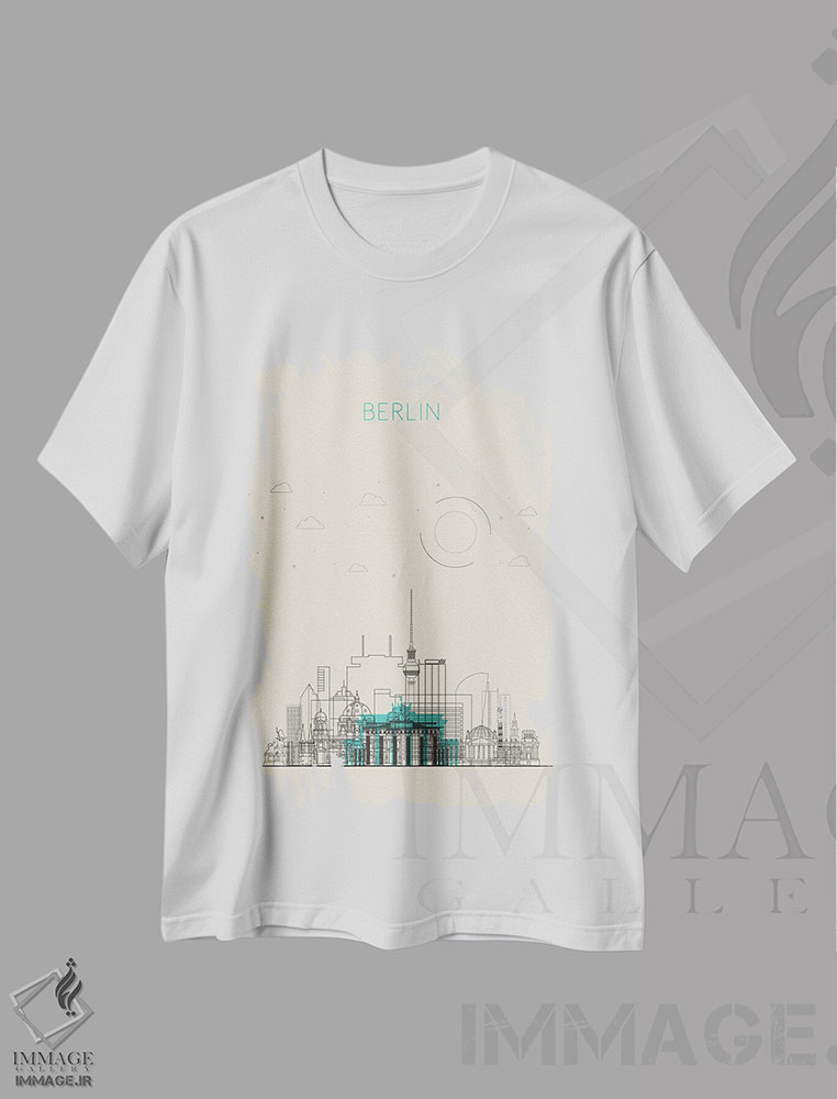 تیشرت طرح دار نمای شهری برلین، آلمان، هنر دیجیتال اثر آیشه دنیز آکِرمان | immage.ir
