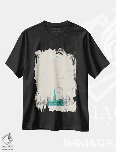 تیشرت طرح دار نمای شهری بن، آلمان، هنر دیجیتال اثر آیشه دنیز آکِرمان | فروشگاه ایماژ