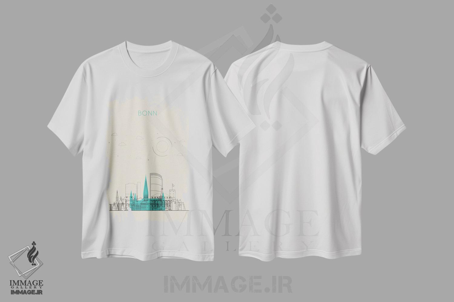 تیشرت طرح دار نمای شهری بن، آلمان، هنر دیجیتال اثر آیشه دنیز آکِرمان | immage.ir