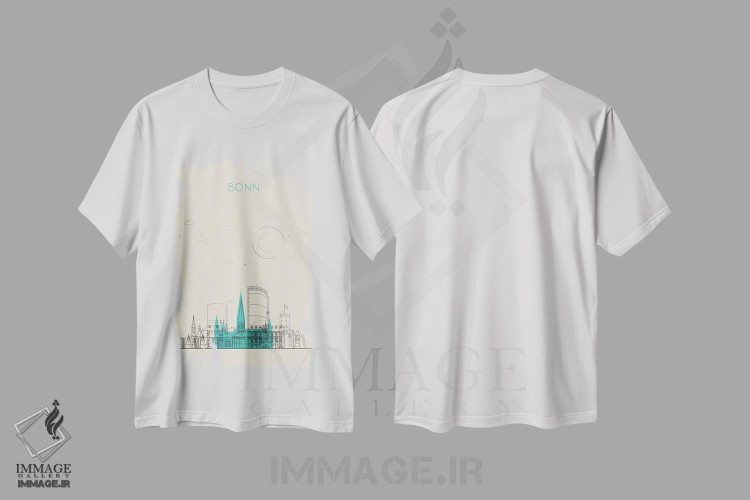 تیشرت طرح دار نمای شهری بن، آلمان، هنر دیجیتال اثر آیشه دنیز آکِرمان | immage.ir