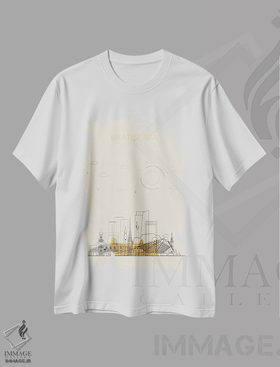 تیشرت طرح دار نمای شهری براتیسلاوا، اسلواکی، هنر دیجیتال اثر آیشه دنیز آکِرمان | immage.ir