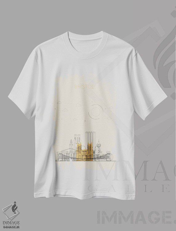 تیشرت طرح دار نمای شهری بریستول، بریتانیا، هنر دیجیتال اثر آیشه دنیز آکِرمان | immage.ir
