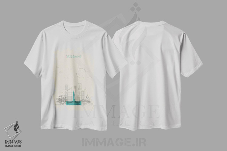 تیشرت طرح دار نمای شهری بریزبن، استرالیا، هنر دیجیتال اثر آیشه دنیز آکِرمان | immage.ir