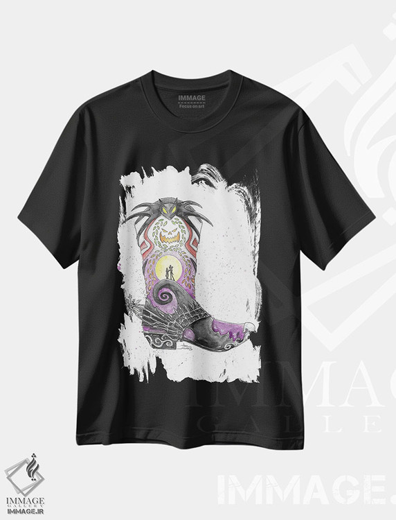 تیشرت طرح دار کابوس قبل از کریسمس، دست نقاشی و طراحی دستی اثر آدام مایکلز | فروشگاه ایماژ