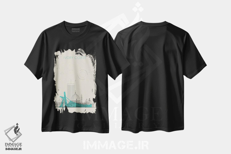 تیشرت طرح دار نمای شهری ساحل عاج، هنر دیجیتال اثر آیشه دنیز آکِرمان | فروشگاه ایماژ