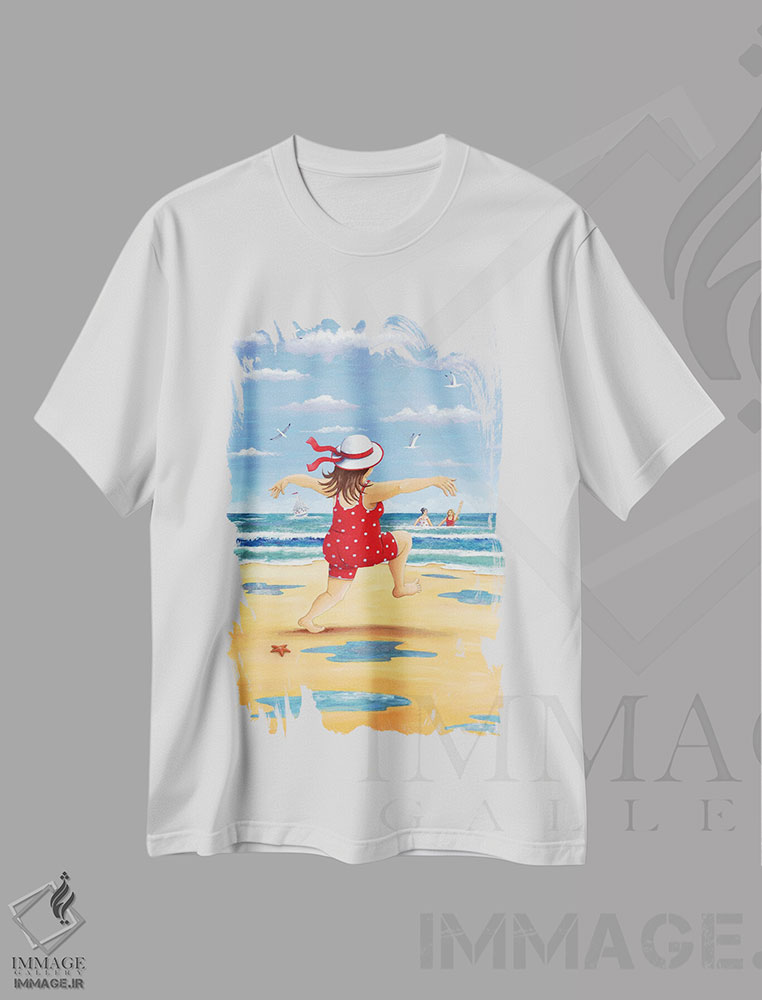 تیشرت طرح دار شنا یا آب تنی نشاط آور، دکور ساحلی اثر پیتر آدرلی | immage.ir