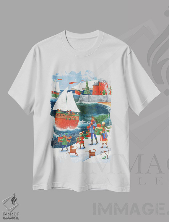 تیشرت طرح دار کریسمس کنار دریا، کریسمس ساحلی اثر پیتر آدرلی | immage.ir