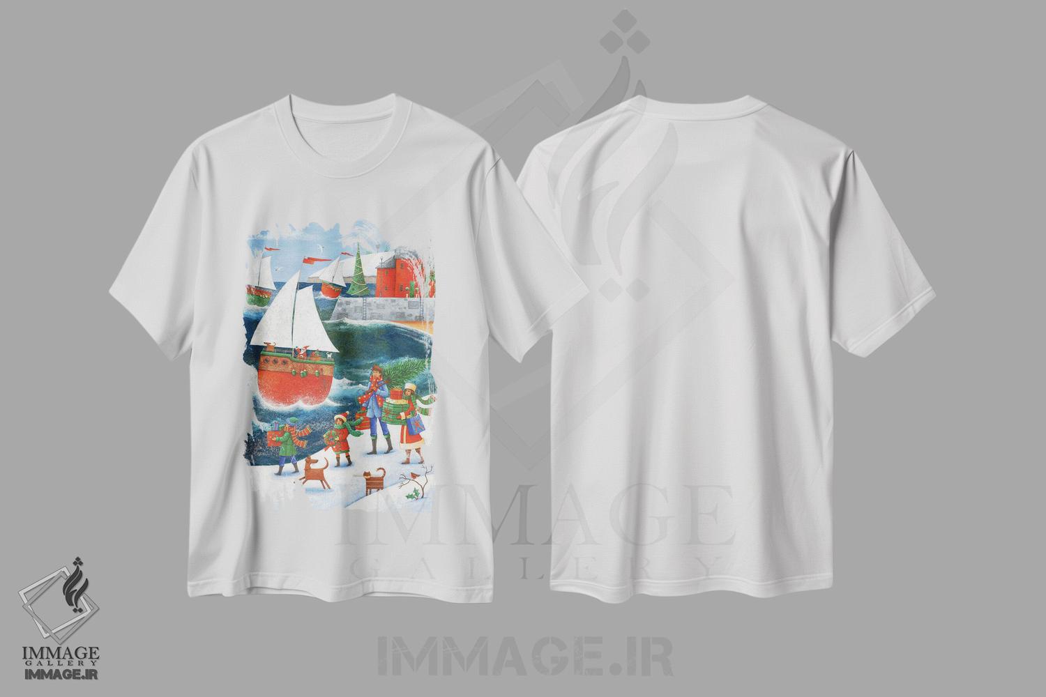 تیشرت طرح دار کریسمس کنار دریا، کریسمس ساحلی اثر پیتر آدرلی | immage.ir