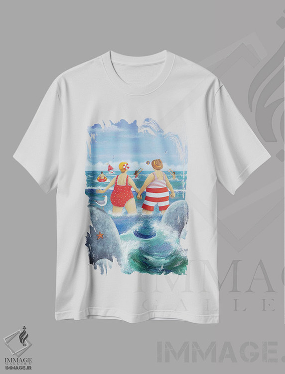 تیشرت طرح دار دوست دارم کنار ساحل باشم، دکور ساحلی اثر پیتر آدرلی | immage.ir