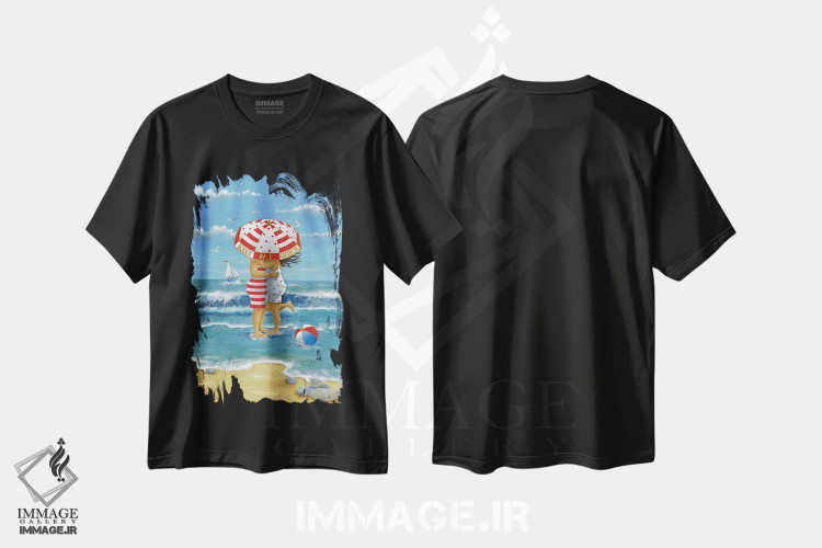 تیشرت طرح دار زود مرا ببوس، دکور ساحلی اثر پیتر آدرلی | فروشگاه ایماژ