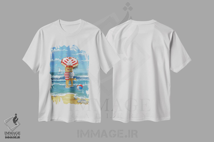 تیشرت طرح دار زود مرا ببوس، دکور ساحلی اثر پیتر آدرلی | immage.ir