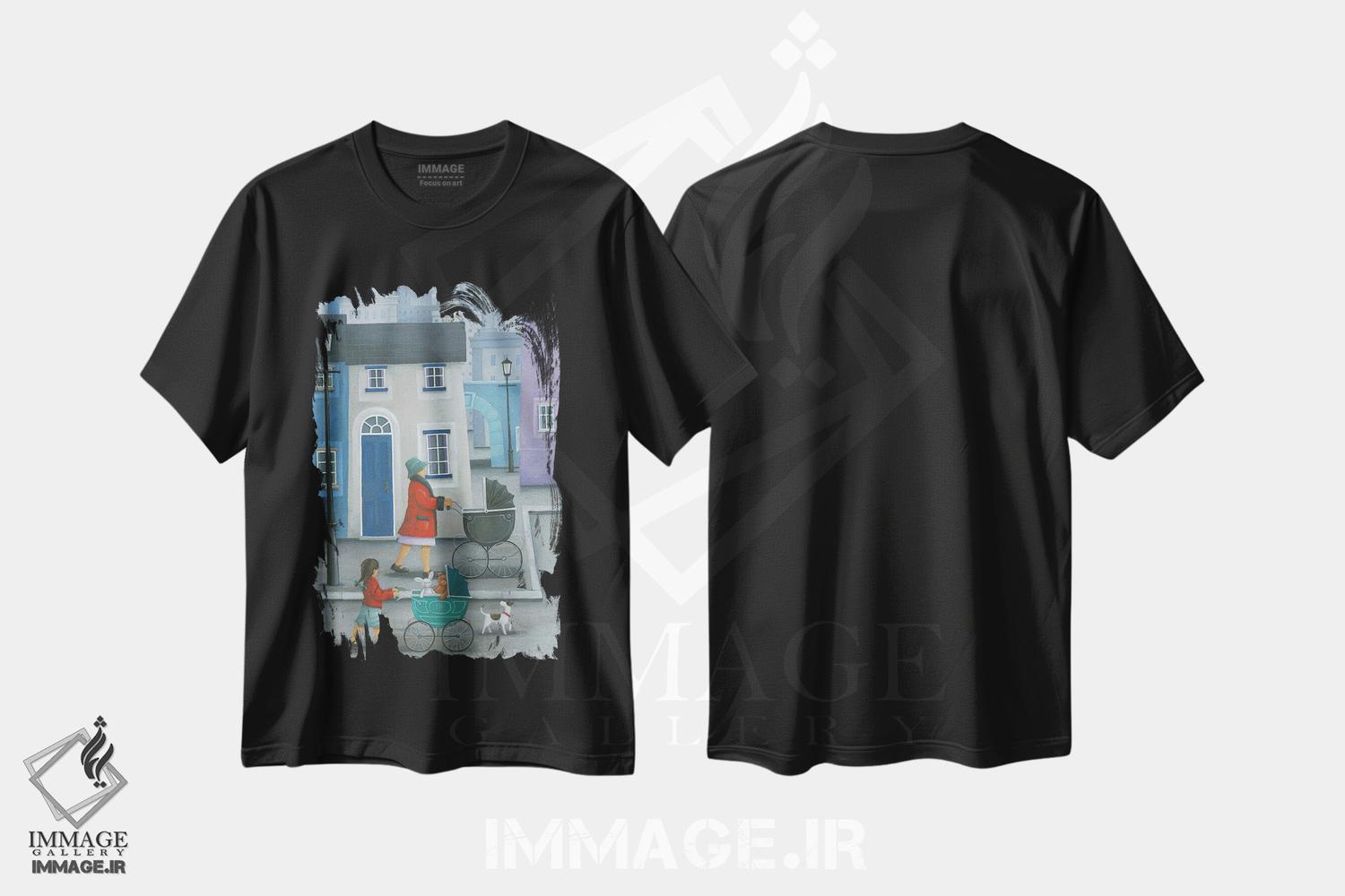 تیشرت طرح دار دختر همانند مادر، تزئینی اثر پیتر آدرلی | فروشگاه ایماژ