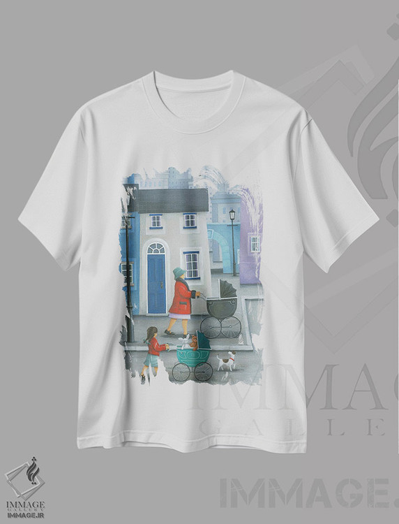 تیشرت طرح دار دختر همانند مادر، تزئینی اثر پیتر آدرلی | immage.ir