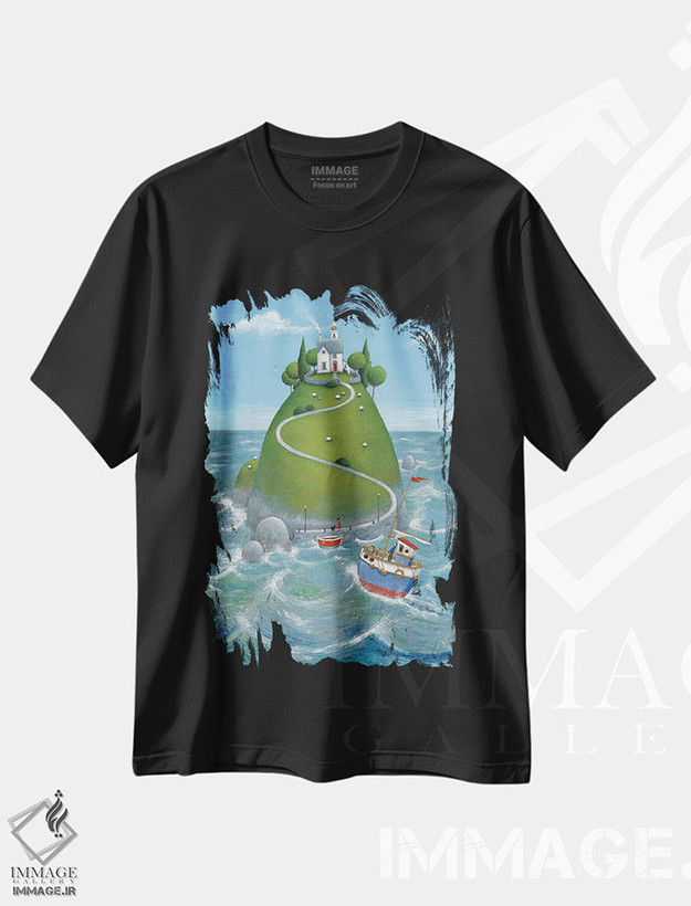 تیشرت طرح دار جزیره، تزئینی اثر پیتر آدرلی | فروشگاه ایماژ