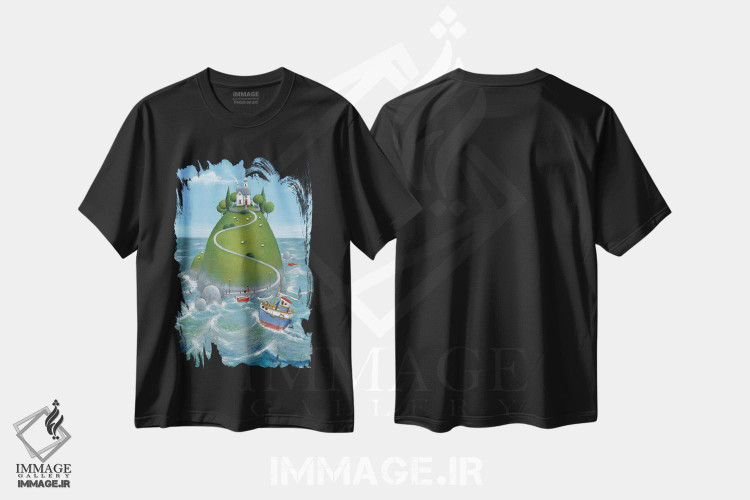 تیشرت طرح دار جزیره، تزئینی اثر پیتر آدرلی | فروشگاه ایماژ