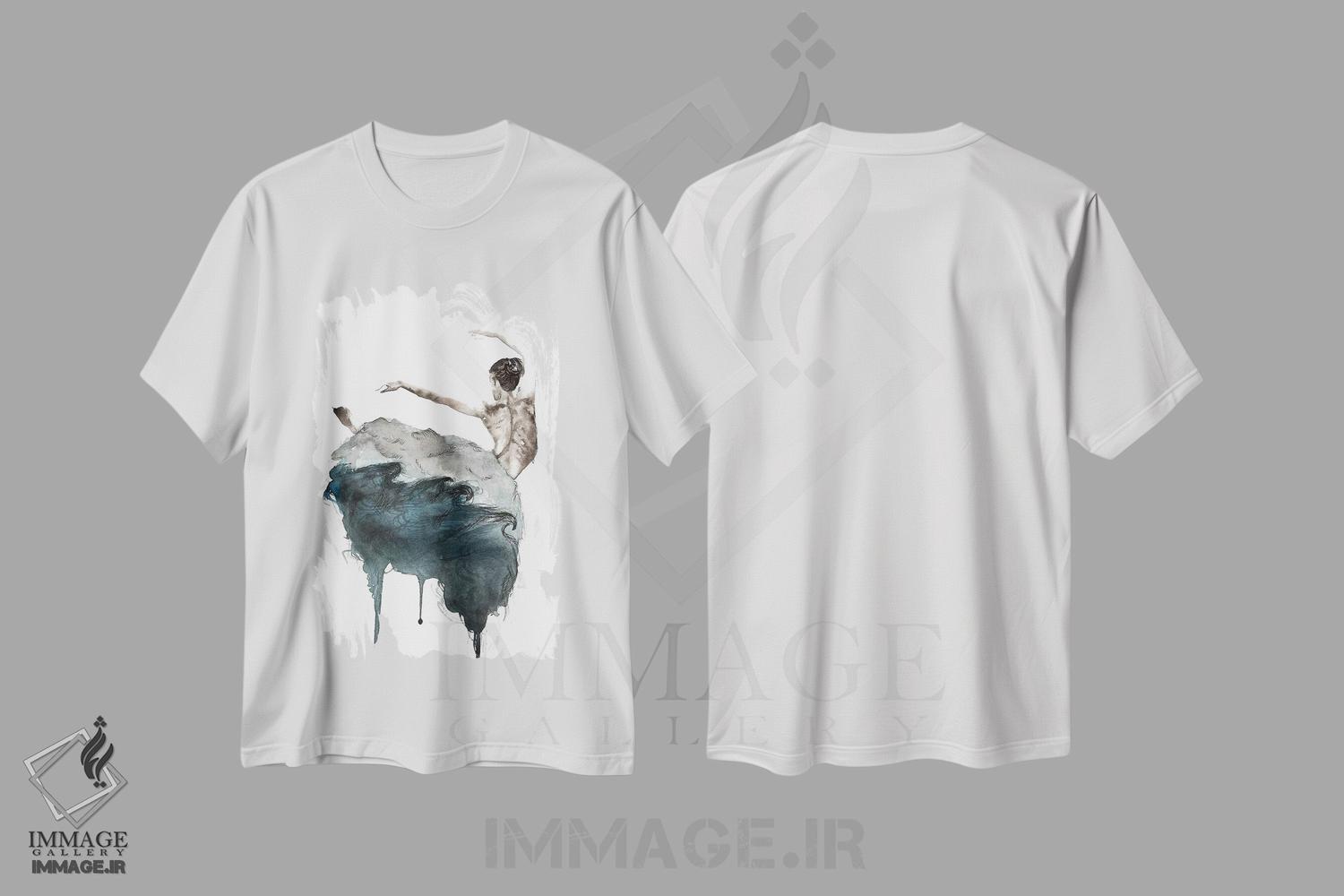 تیشرت طرح دار رقاص باله، مدیوم اثر اندآ دیزاین | immage.ir