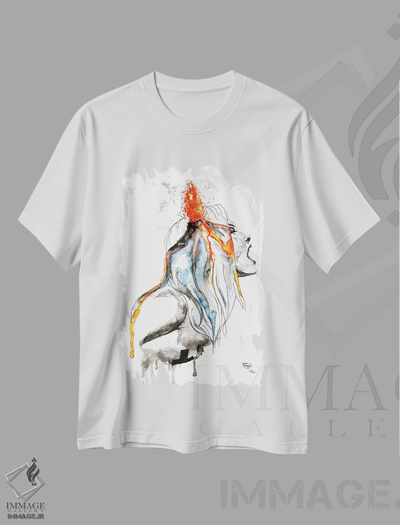 تیشرت طرح دار آتشفشان، مدیوم اثر اندآ دیزاین | immage.ir