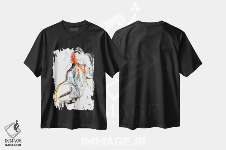 تیشرت طرح دار آتشفشان، مدیوم اثر اندآ دیزاین | فروشگاه ایماژ