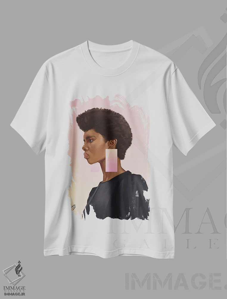 تیشرت طرح دار هلویی، هنر آمریکایی آفریقایی تبار اثر آدکونله آدلاکه | immage.ir