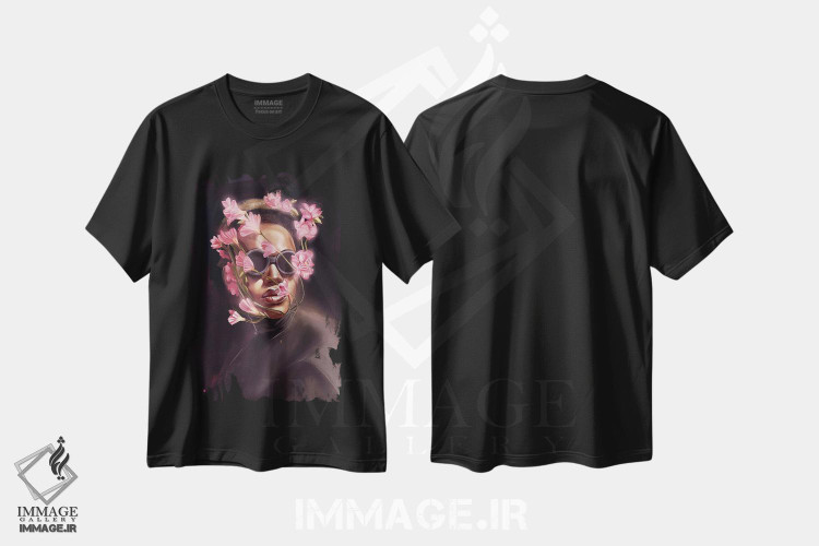 تیشرت طرح دار گلدار، هنر آمریکایی آفریقایی تبار اثر آدکونله آدلاکه | فروشگاه ایماژ