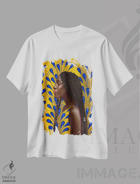 تیشرت طرح دار نمای نیم رخ، هنر آمریکایی آفریقایی تبار اثر آدکونله آدلاکه | immage.ir