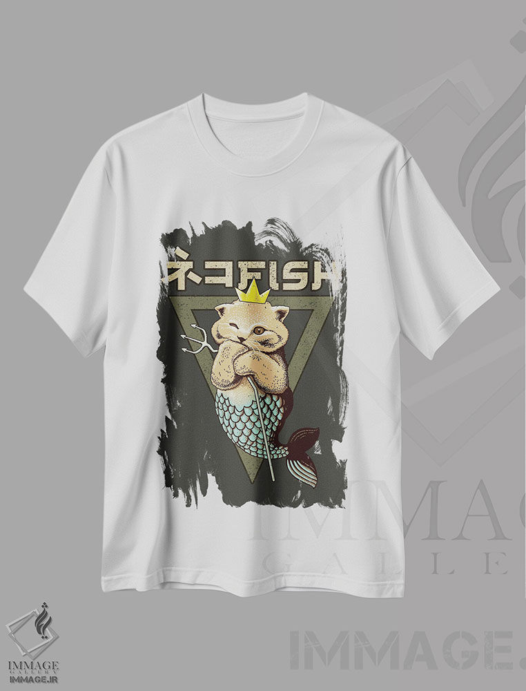 تیشرت طرح دار شاه گربه ماهی، تزئینی اثر آدام لاولس | immage.ir