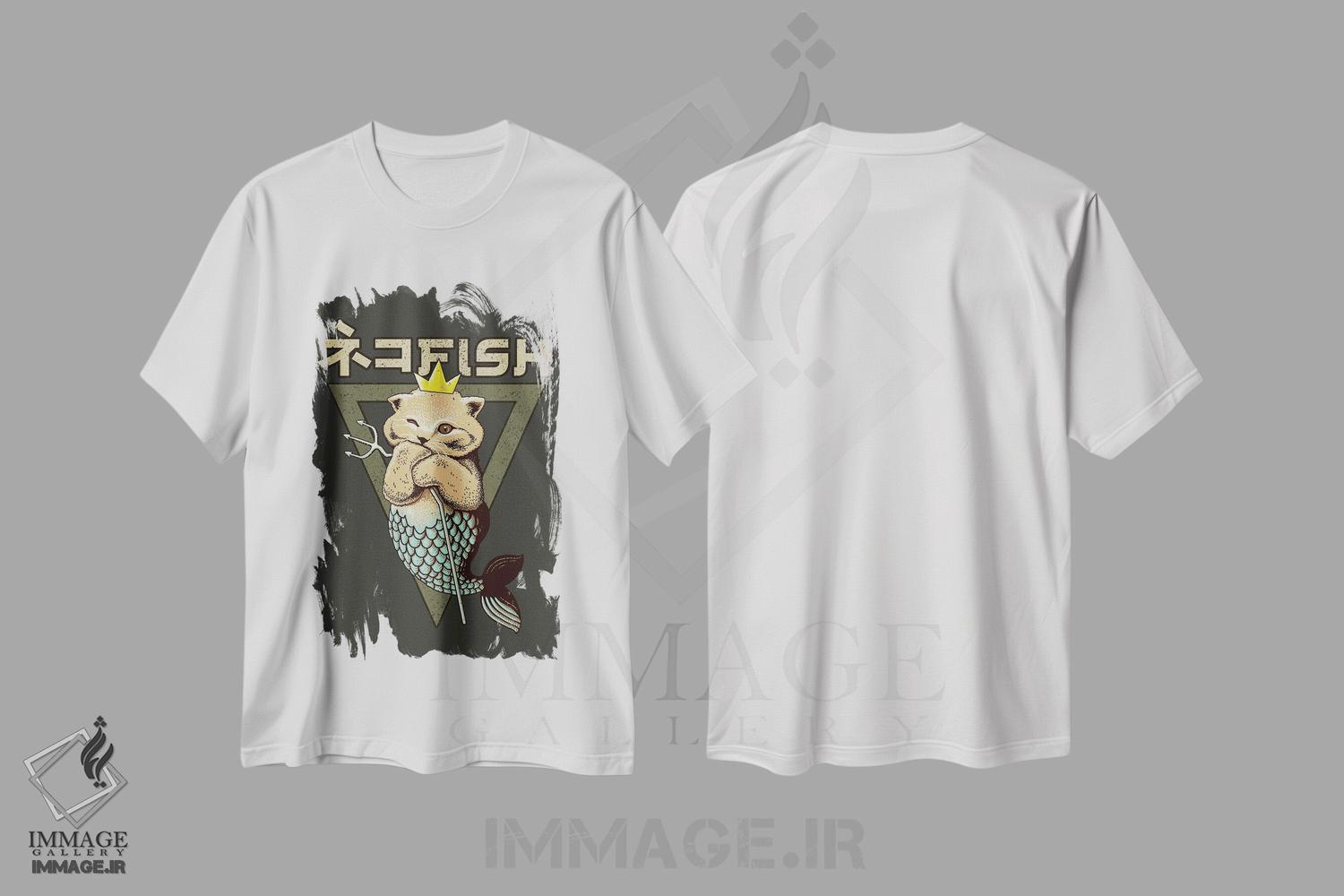 تیشرت طرح دار شاه گربه ماهی، تزئینی اثر آدام لاولس | immage.ir