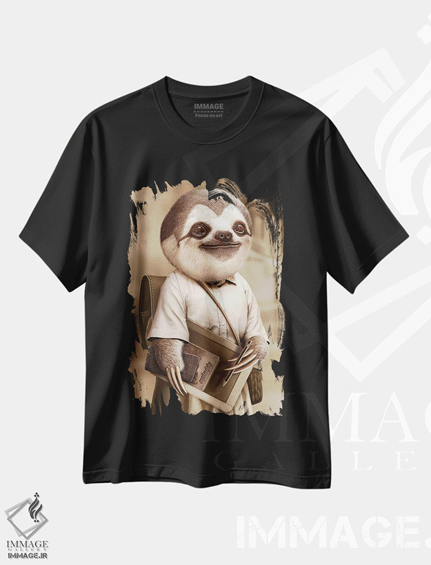 تیشرت طرح دار تنبل به مدرسه می رود، تزئینی اثر آدام لاولس | فروشگاه ایماژ