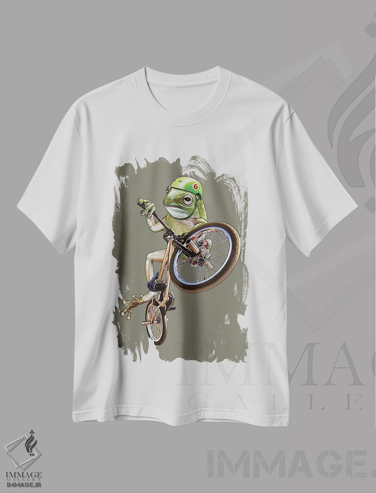 تیشرت طرح دار قورباغه BMX، تزئینی اثر آدام لاولس | immage.ir