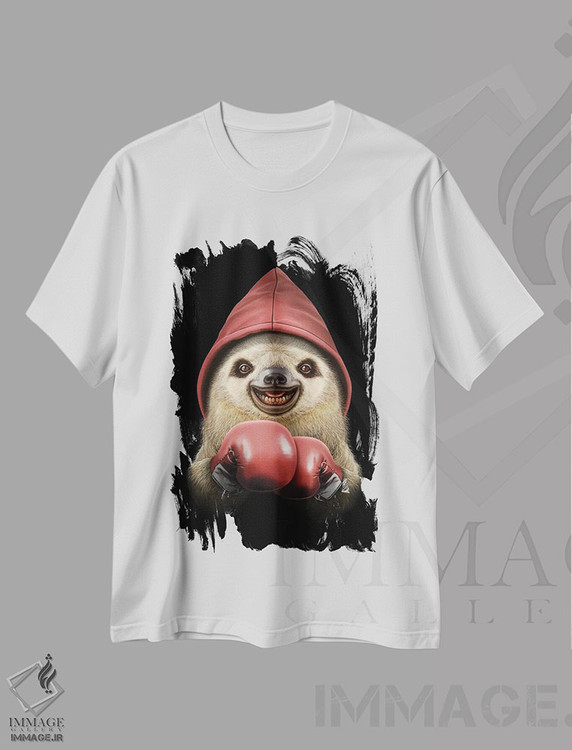 تیشرت طرح دار تنبل بوکسور، تزئینی اثر آدام لاولس | immage.ir