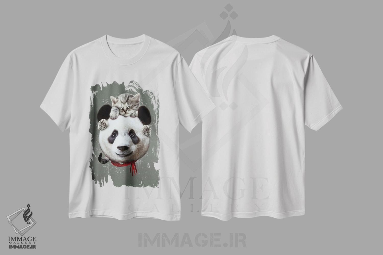 تیشرت طرح دار گربه روی پاند، تزئینی اثر آدام لاولس | immage.ir