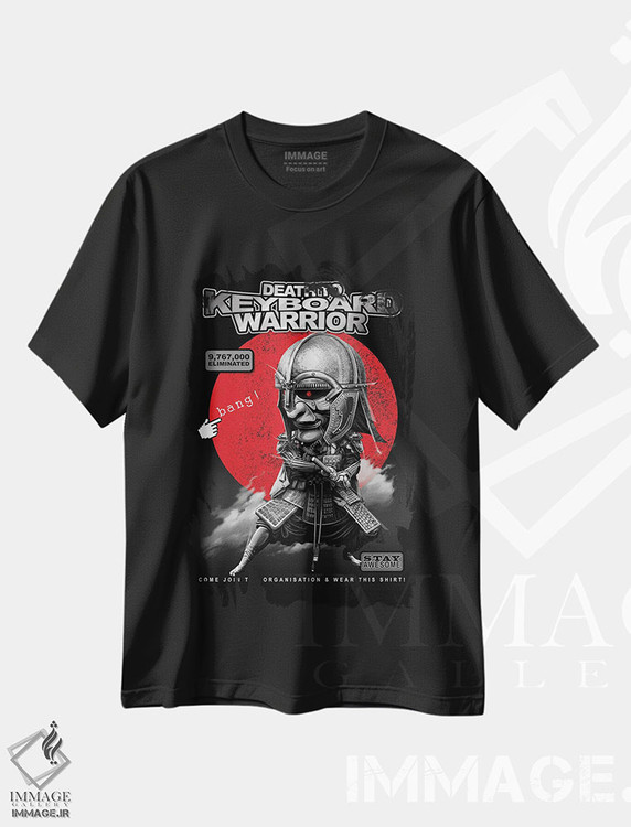 تیشرت طرح دار جنگجوی صفحه کلید، تزئینی اثر آدام لاولس | فروشگاه ایماژ