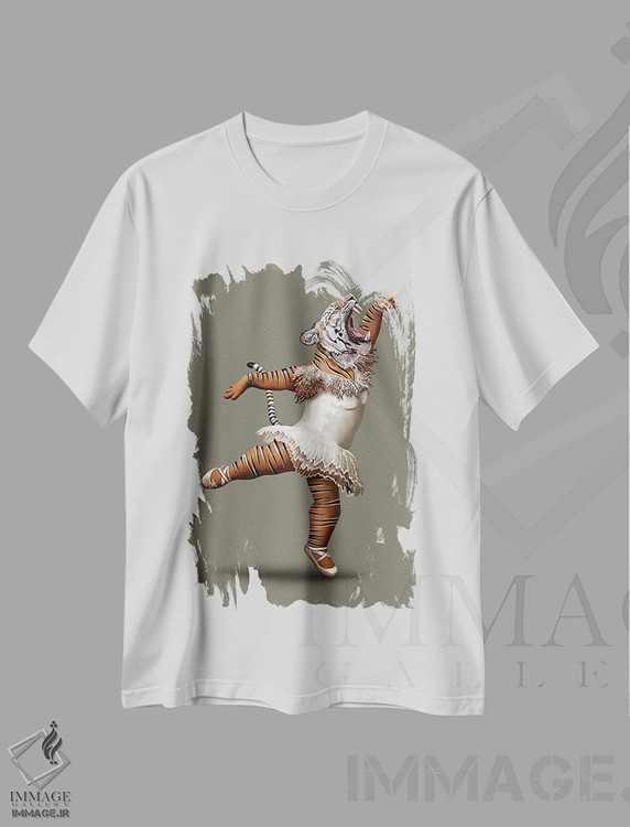 تیشرت طرح دار رقص ببر قاتل، تزئینی اثر آدام لاولس | immage.ir
