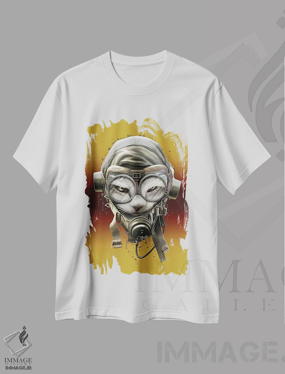 تیشرت طرح دار گربهٔ خلبان، تزئینی اثر آدام لاولس | immage.ir
