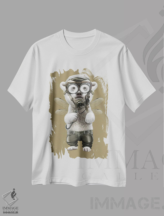 تیشرت طرح دار خرس قطبی خلبان، تزئینی اثر آدام لاولس | immage.ir
