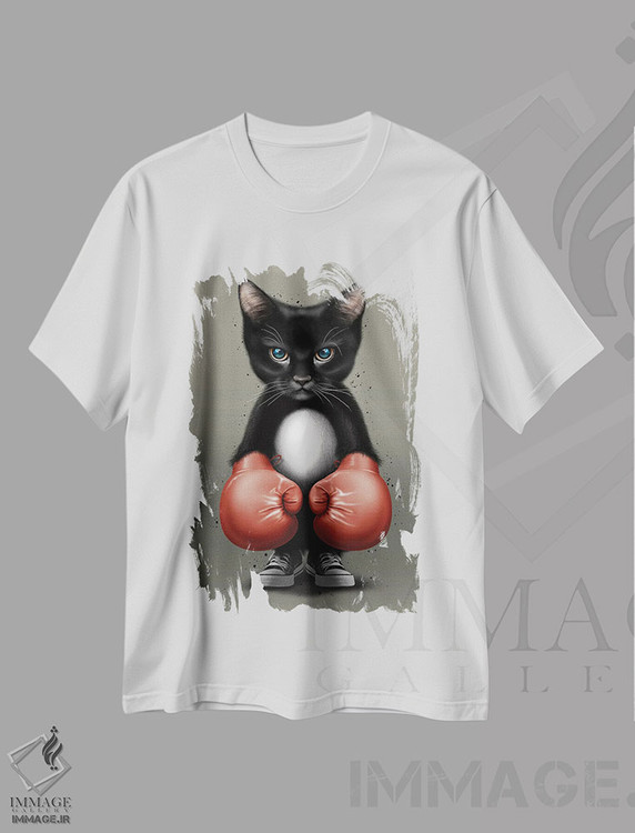 تیشرت طرح دار گربه بوکسور ۲۰۱۷، هنر دیجیتال اثر آدام لاولس | immage.ir