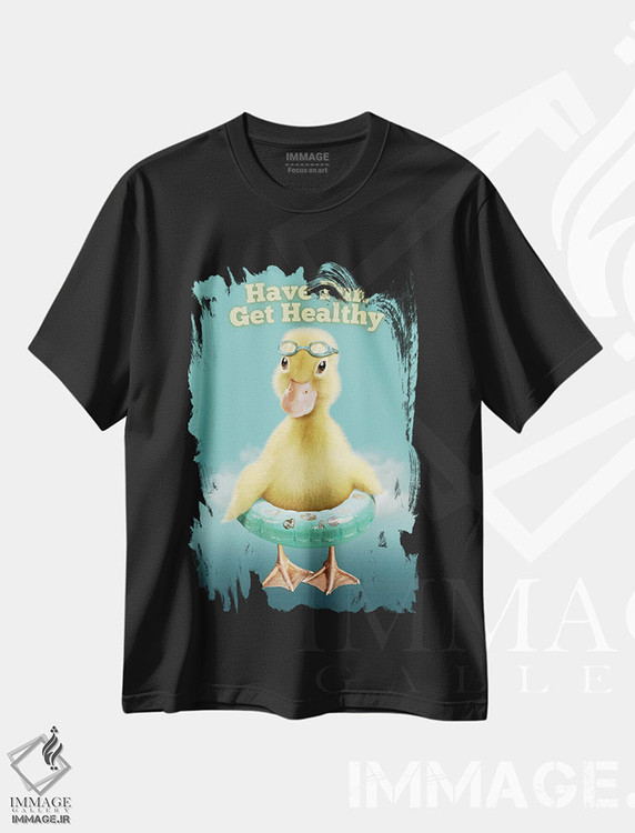تیشرت طرح دار سرگرم باش و سالم بمان، هنر دیجیتال اثر آدام لاولس | فروشگاه ایماژ