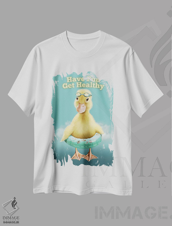 تیشرت طرح دار سرگرم باش و سالم بمان، هنر دیجیتال اثر آدام لاولس | immage.ir