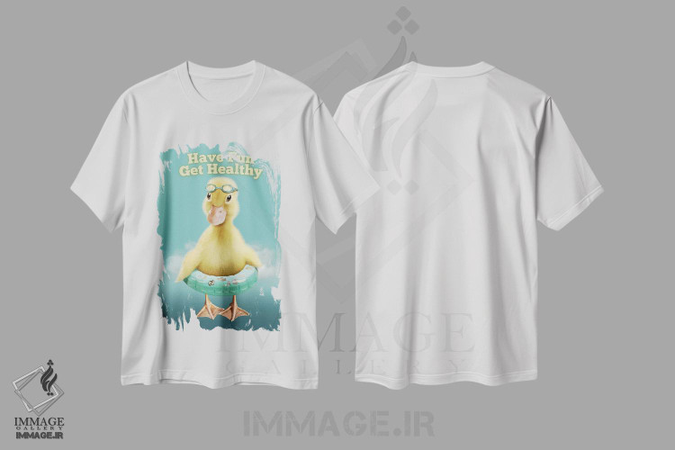 تیشرت طرح دار سرگرم باش و سالم بمان، هنر دیجیتال اثر آدام لاولس | immage.ir