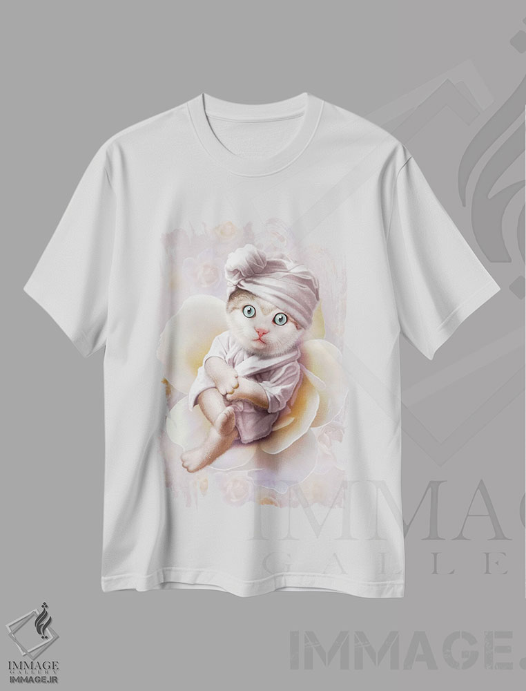 تیشرت طرح دار اسپا گربه، تزئینی اثر آدام لاولس | immage.ir