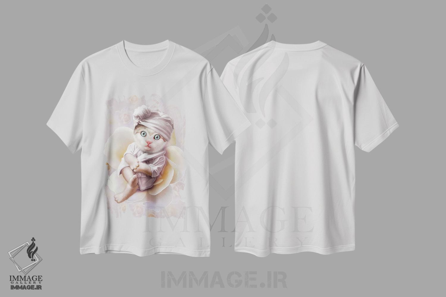 تیشرت طرح دار اسپا گربه، تزئینی اثر آدام لاولس | immage.ir